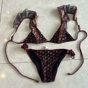 Zimmerman man bikini black and maroon size 4
